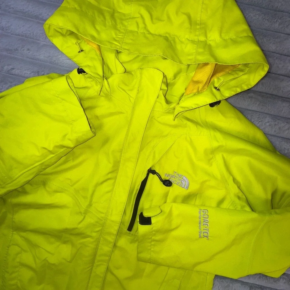 The North Face Jacket Mens XS Gore-Tex Performance Shell Neon Yellow‎ Rain Coat